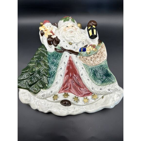 Vintage 1994 Fitz & Floyd Omnibus European Santa Snack Plate Platter - Picture 2 of 7